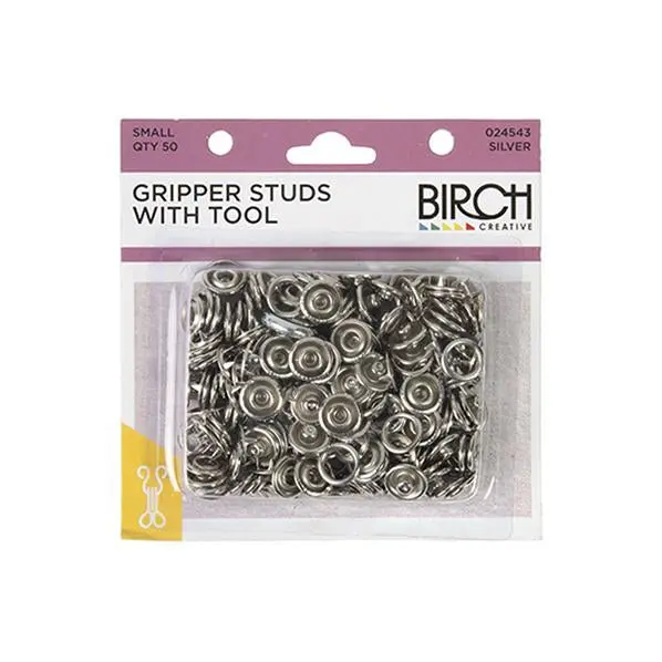 Birch Gripper Studs & Tool, Silver- 50 Set 1