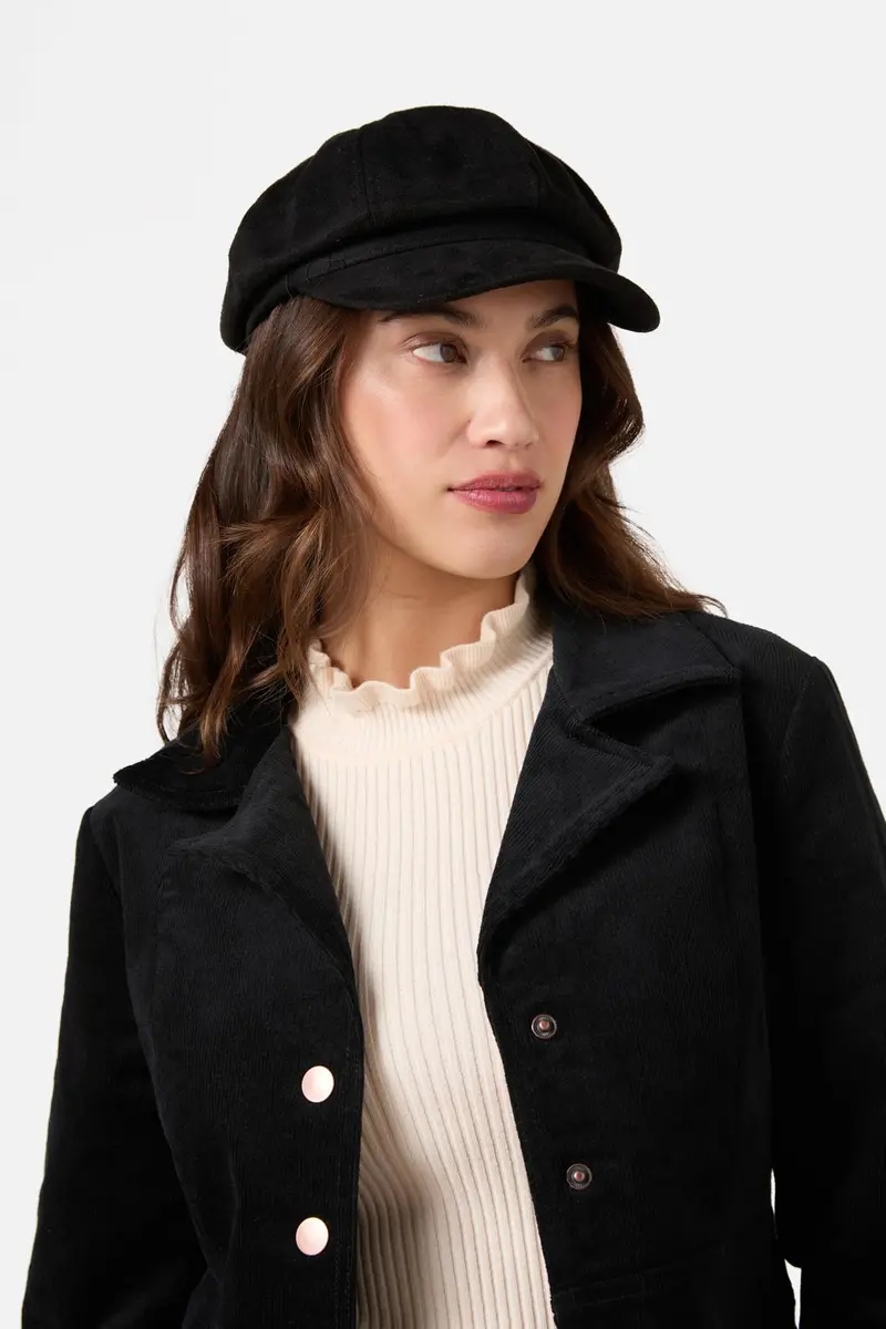 Black Baker Boy Hat 1