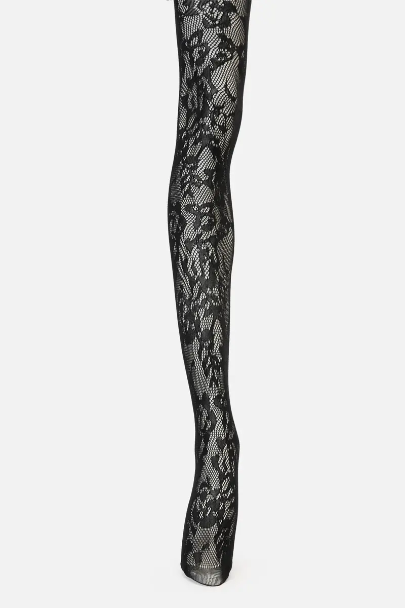 Black Flower Tights 1
