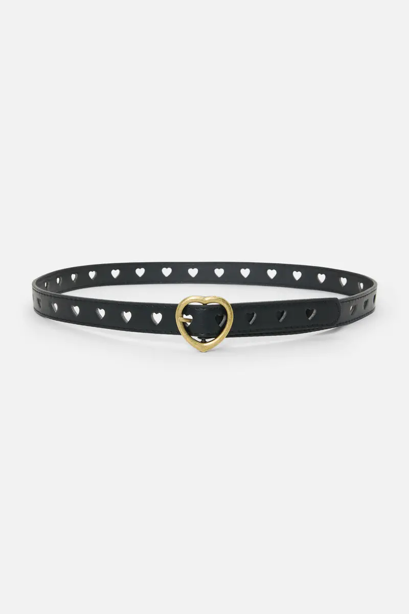 Black Heart Buckle Belt 1