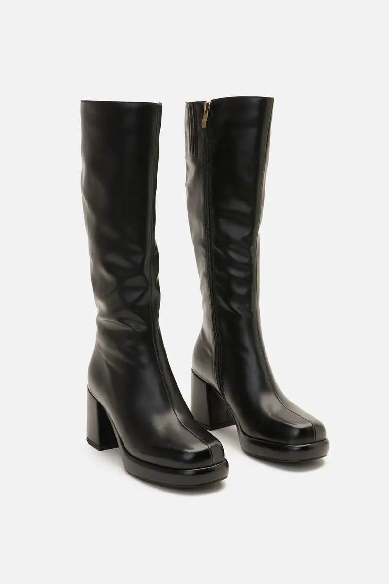 Black Knee High Boot 1