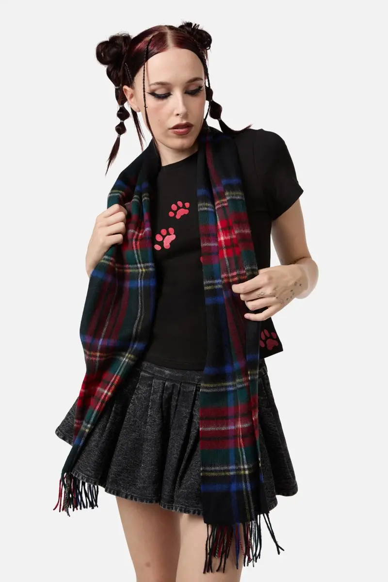 Black Tartan Scarf 1