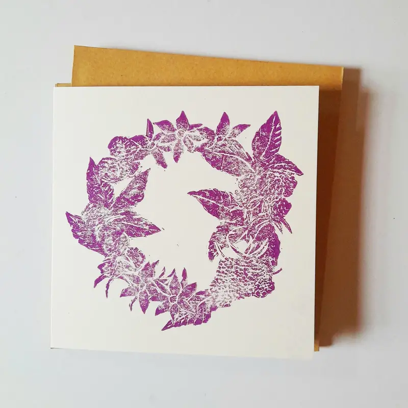 Blackberry Wreath Greeting Card 1