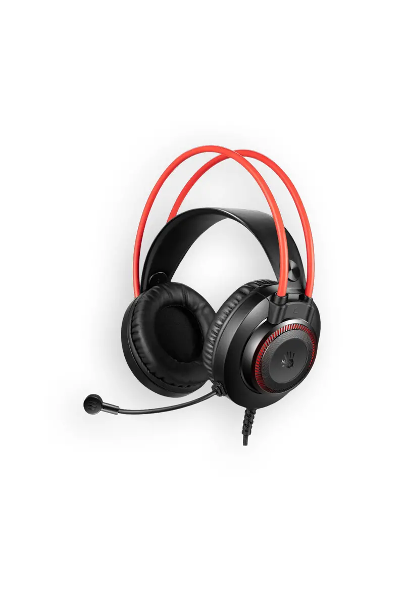 Bloody G200s Neon Black Red Usb Wired Over-Ear Immersive Led Gaming Headphones 1