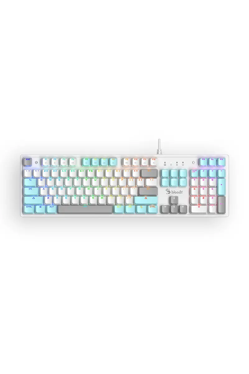 Bloody S520n Blms Icy White Full-Size High-Speed Rgb Gaming Keyboard 1