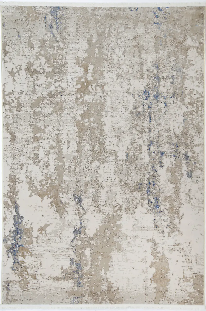 Bohemian Paradise One Modern Beige Blue Rug 1