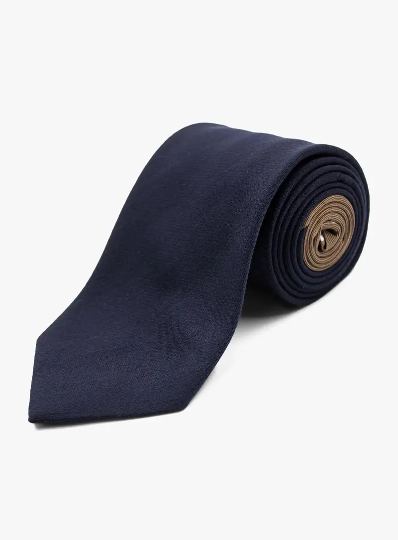Bottinelli Double-Ended Bourette Navy Tie 1