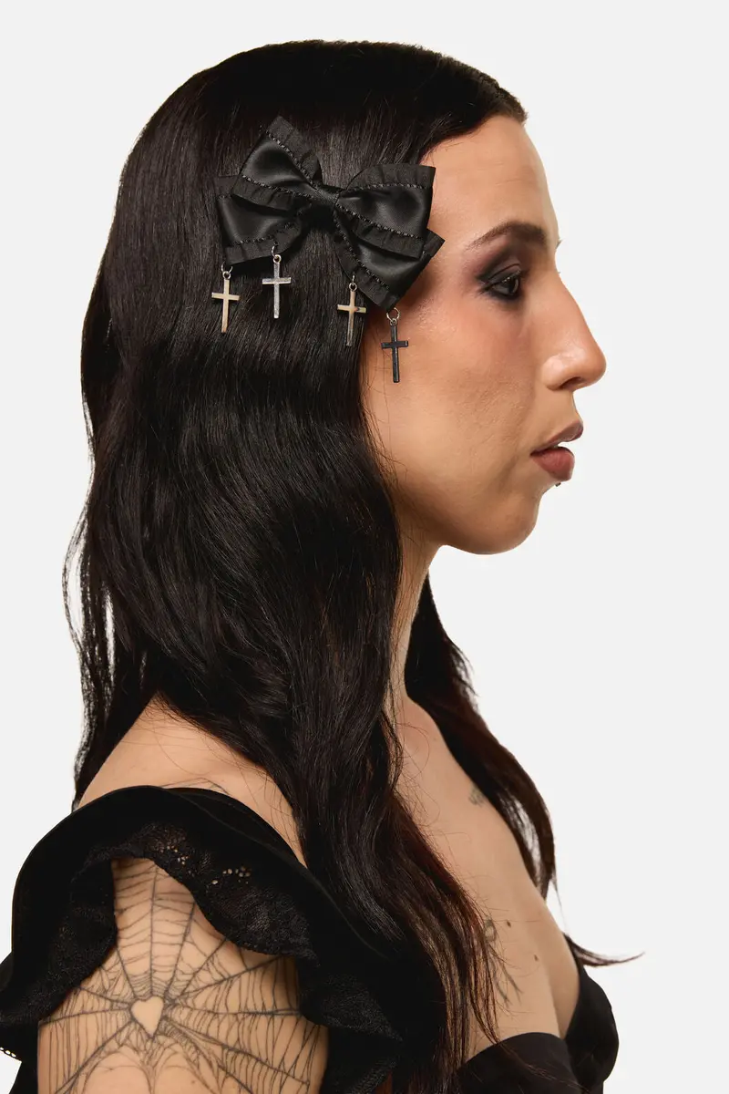 Bow Cross Slide Hair Clip 1
