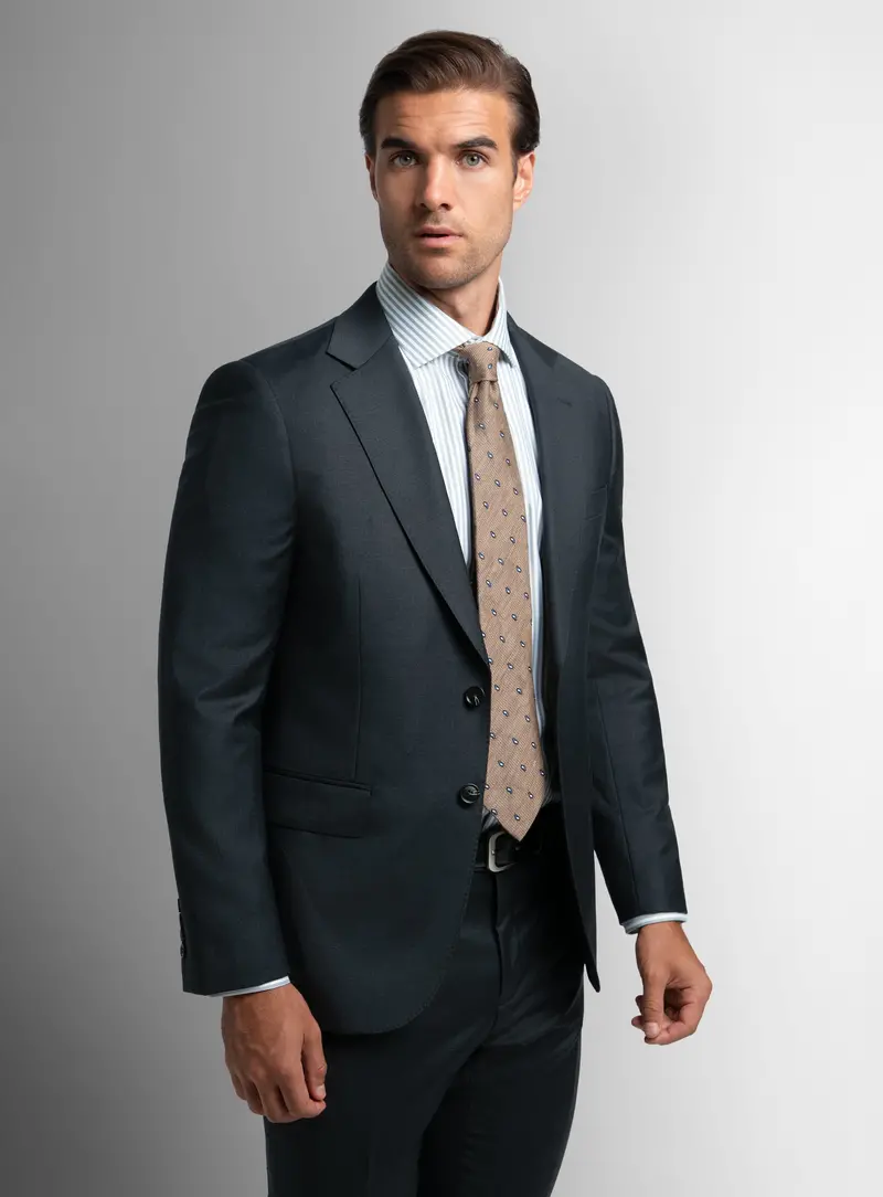 Brunello Twill Charcoal Grey Suit 1