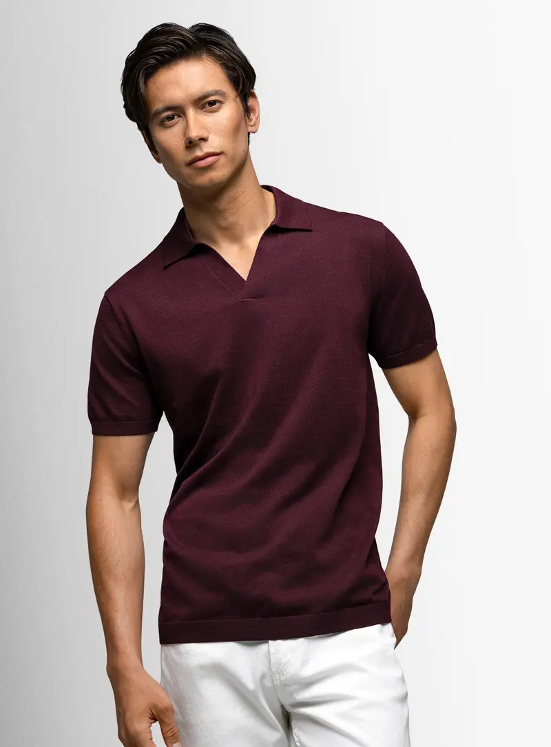 Bucco Neat Berry Red Polo 1