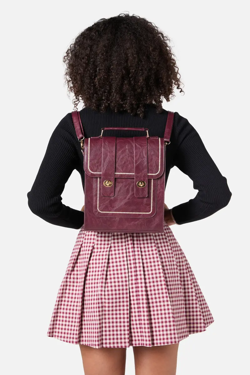 Burgundy Two Way Satchel 1