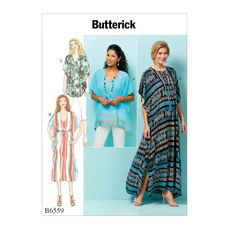 Butterick Pattern B6559 Misses' Top, Tunic And Caftan 1