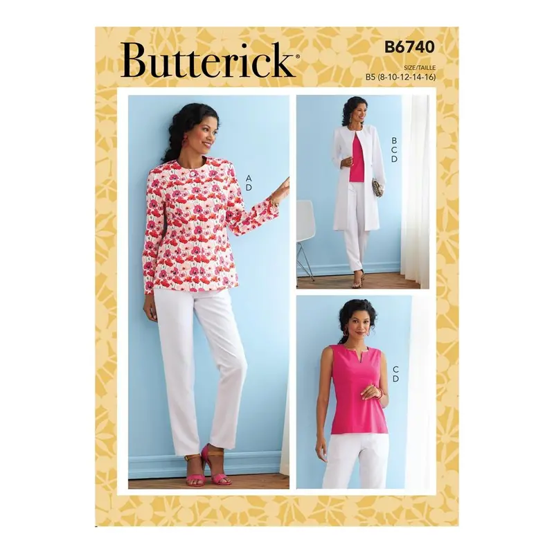 Butterick Pattern B6740 Misses' Jacket, Coat, Top  &  Pants 1