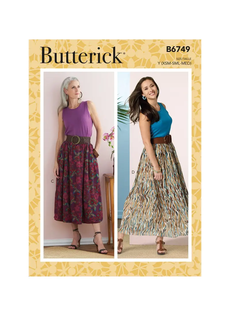 Butterick Pattern B6749 Misses' Gathered-Waist Skirts 1
