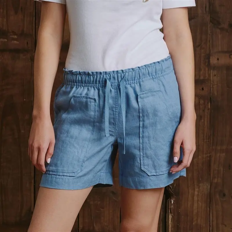 Cape Weekender Linen Short - Perriwinkle 1