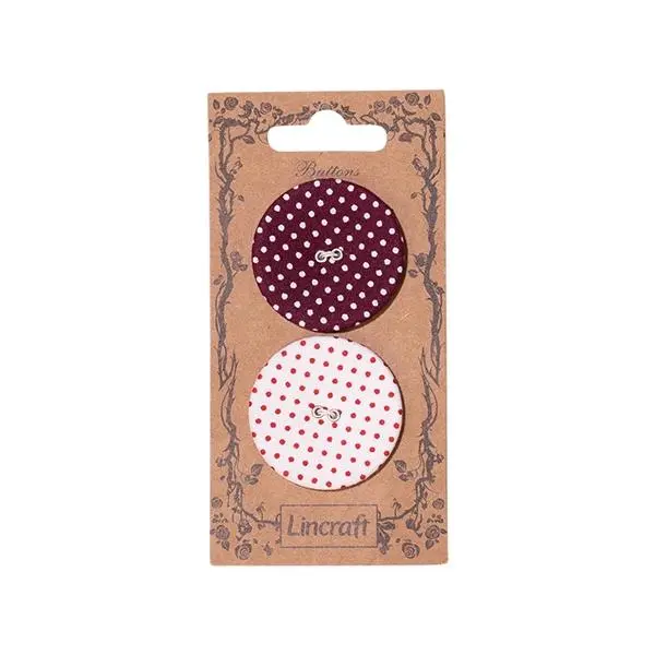 Carded Buttons, Fabric 2 Hole- 2Pk 1