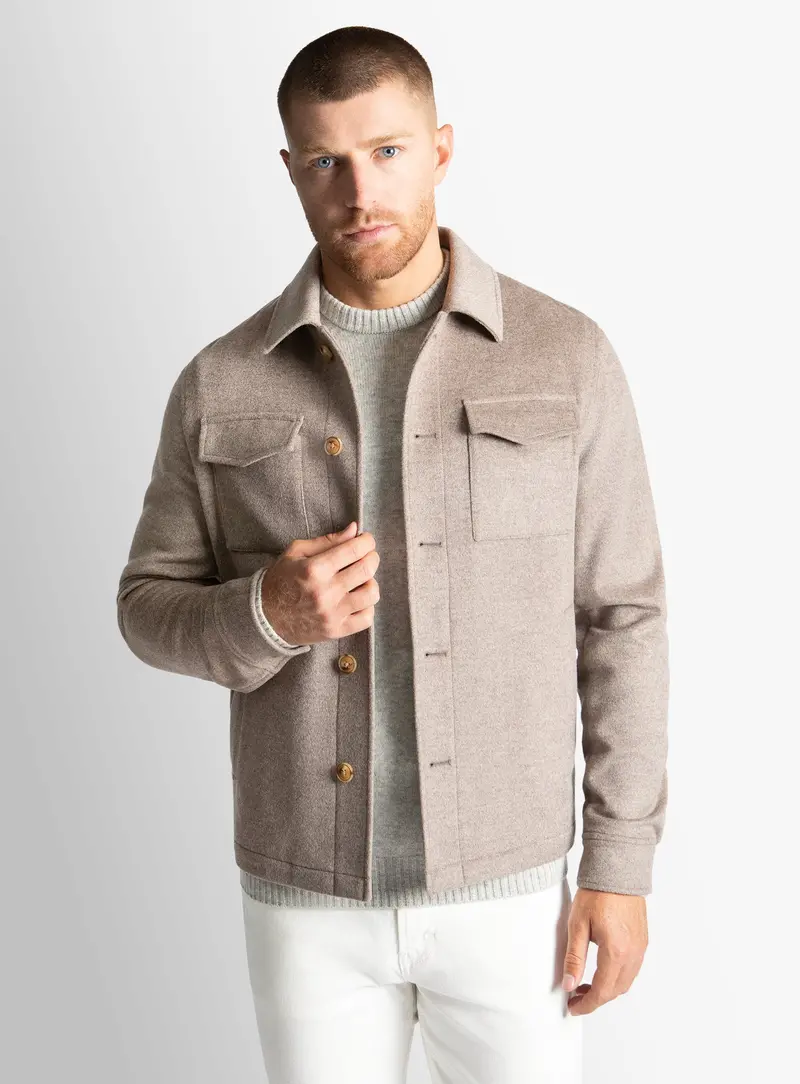 Caruso Taupe Pile Jacket 1