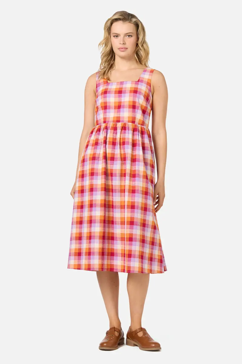 Cassie Check Midi Dress 1
