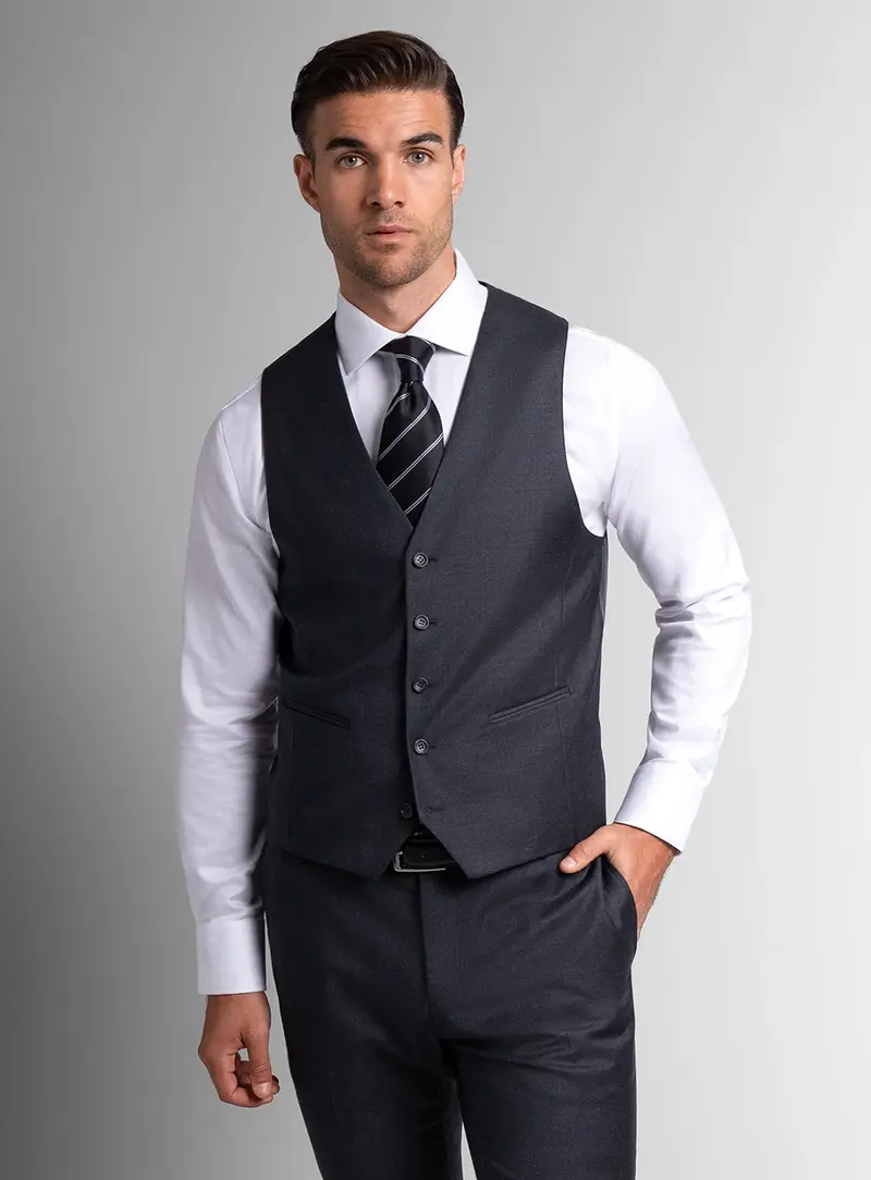Cayman Twill Charcoal Vest 1