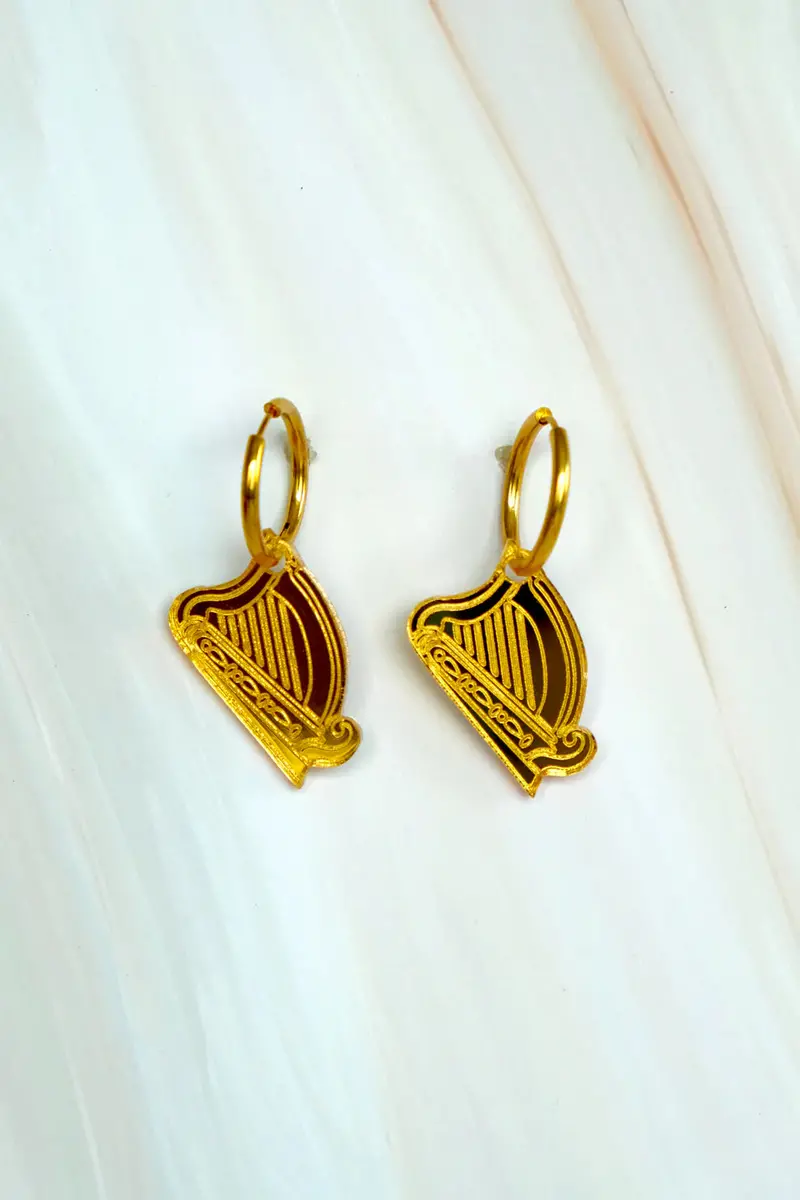 Celtic Harp Hoop Earrings 1