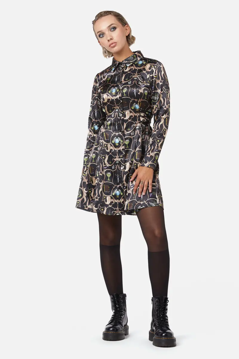 Ceremonial Printed Shirt Dress 1
