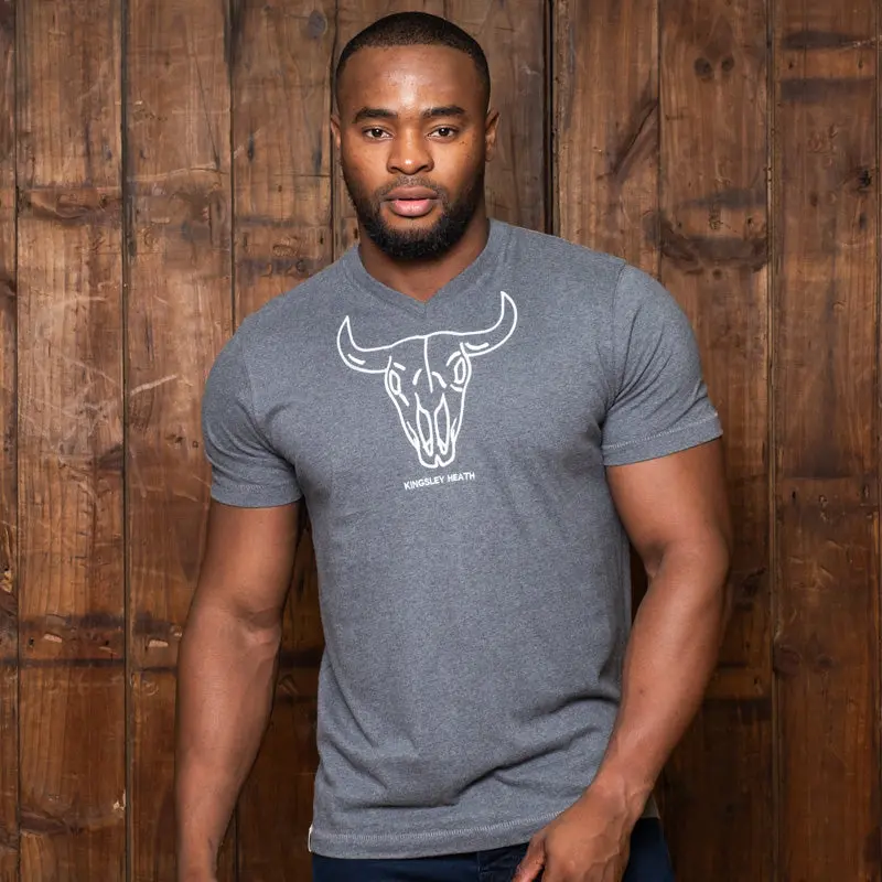 Chainstitch Skull V-Neck Tee Jackal 1