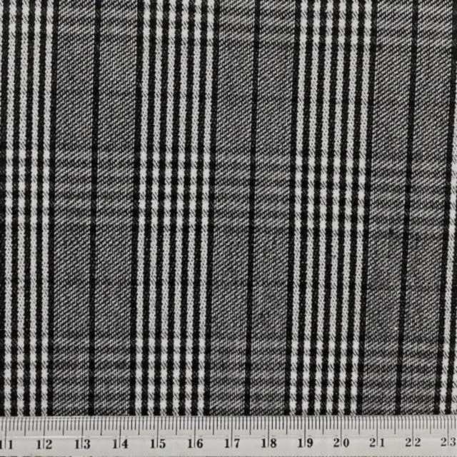 Check Suiting Fabric, Black & White Check- 150Cm 1