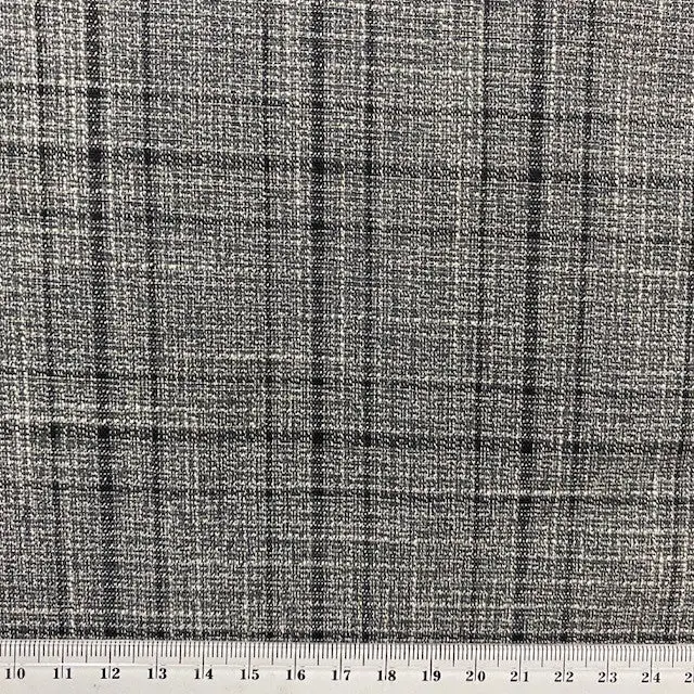 Check Suiting Fabric, Charcoal Check- 145Cm 1