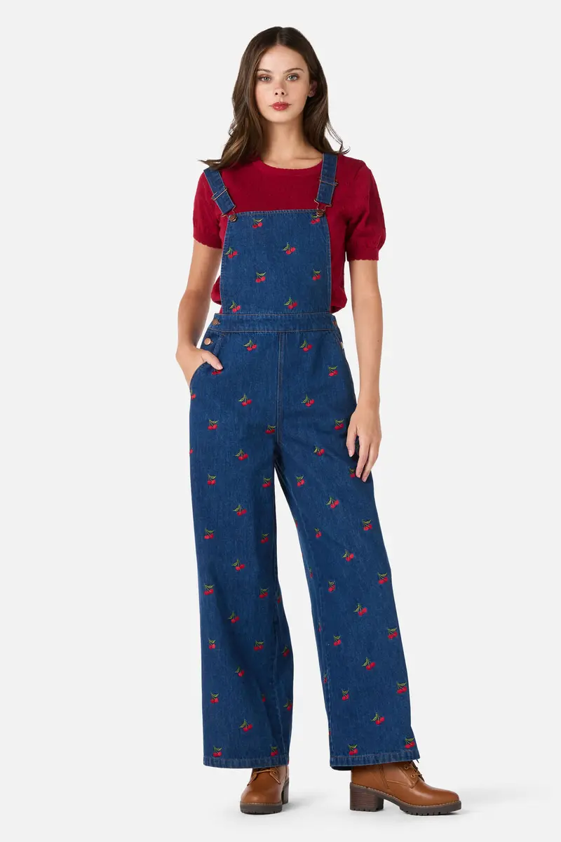 Cherry Embroidered Overall 1
