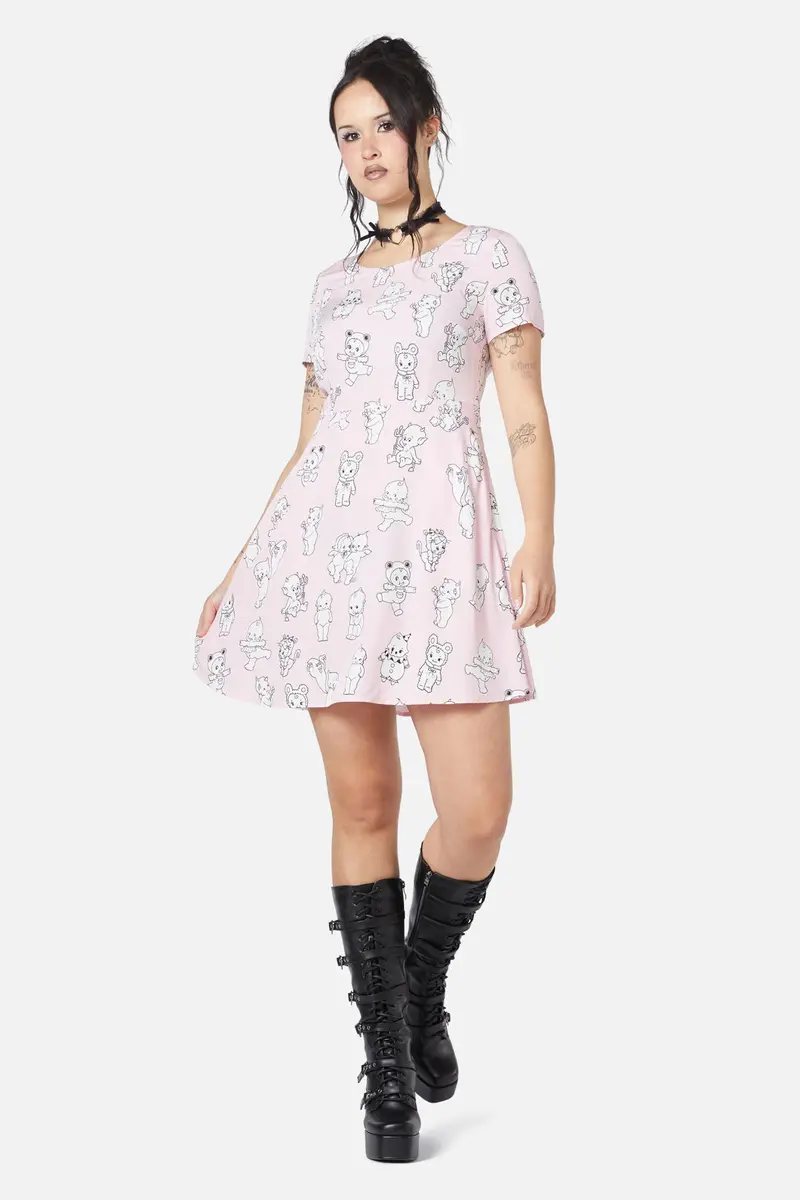 Cherub Face Printed Dress 1