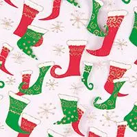 Christmas Organza Fabric, Stockings- Width 148Cm 1