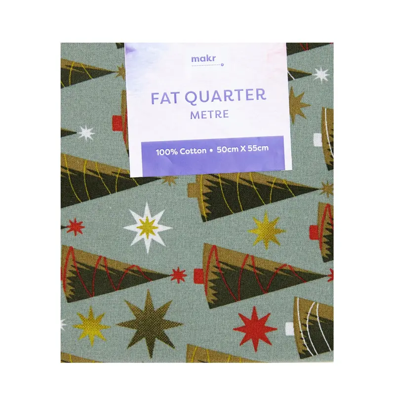 Christmas Print Cotton Fat Quarters, Cone Trees - 50Cmx55cm 1