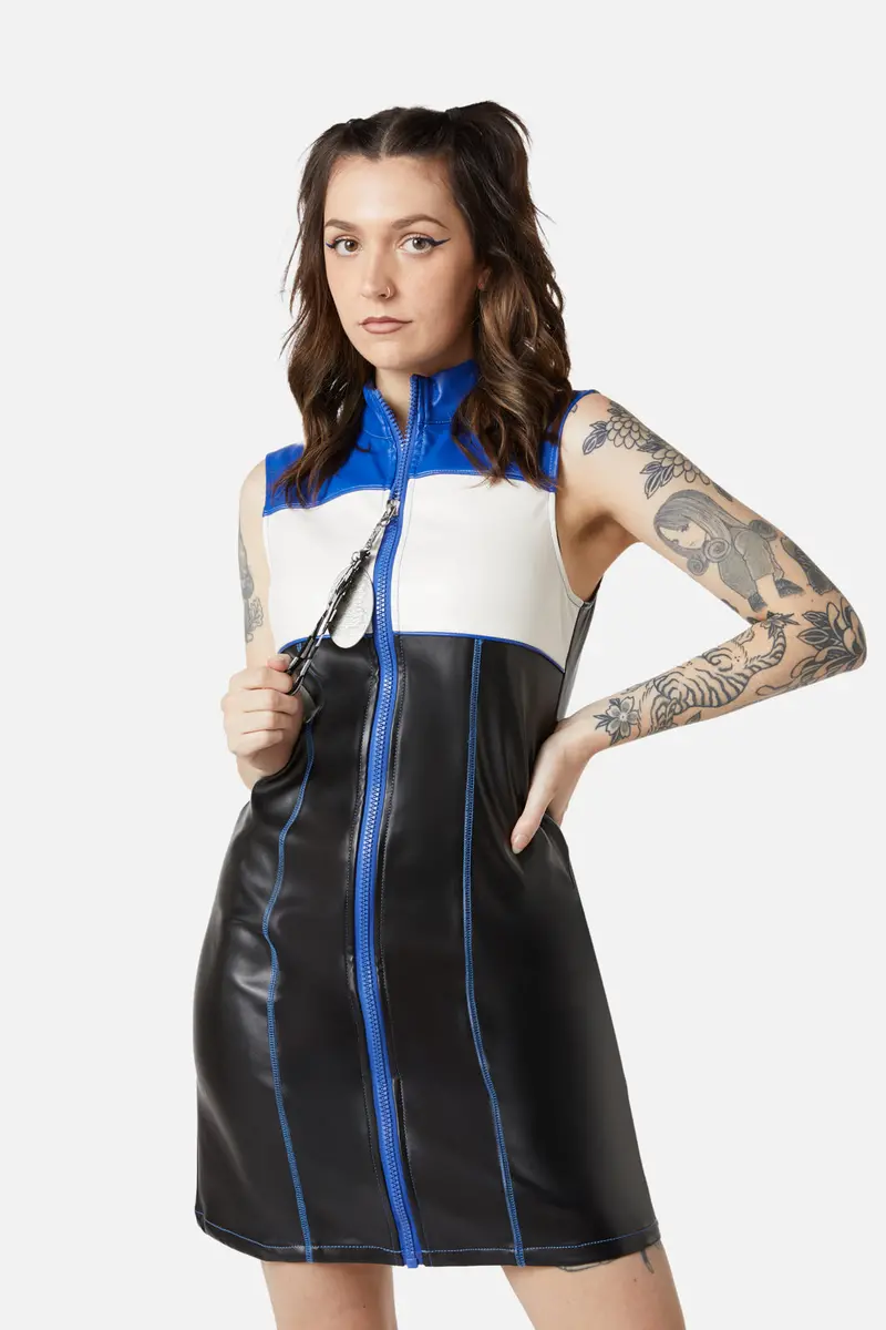 Chunky Zip Pu Dress 1