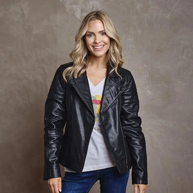 Clarence Biker Leather Jacket - Mamba 1