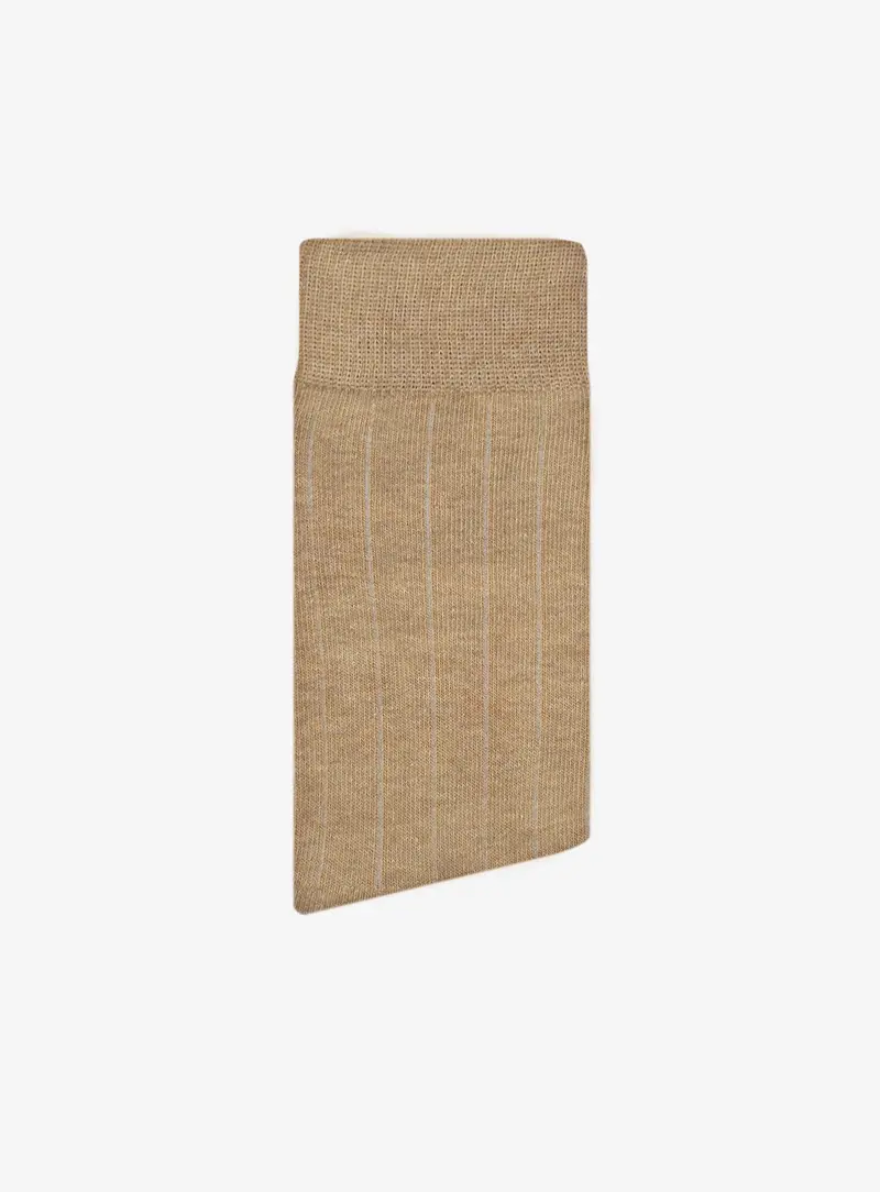 Classic Stripe Sand Beige Socks 1