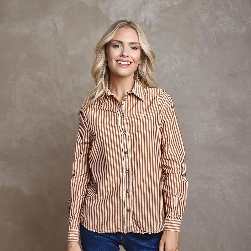 Classic Stripe Shirt - Rust 1