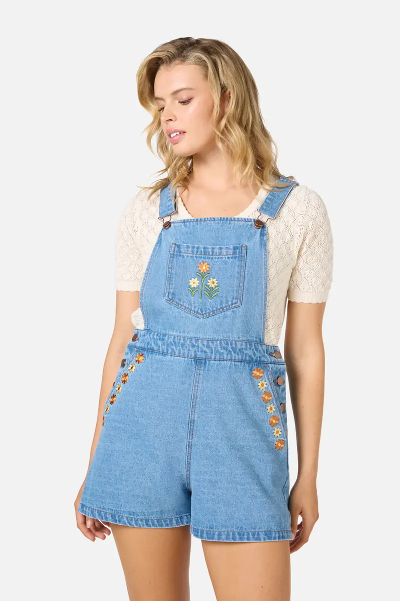 Cleo Embroidered Short Overall 1