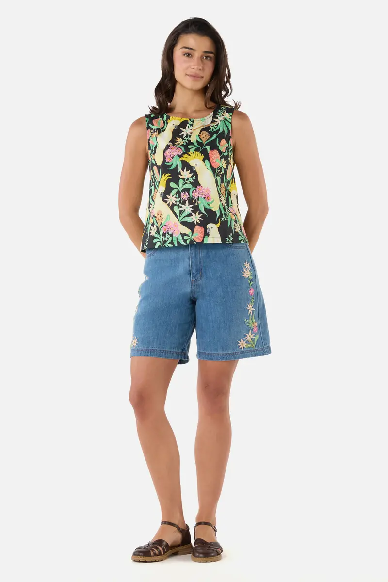 Cockatoo & Flora Shell Top 1