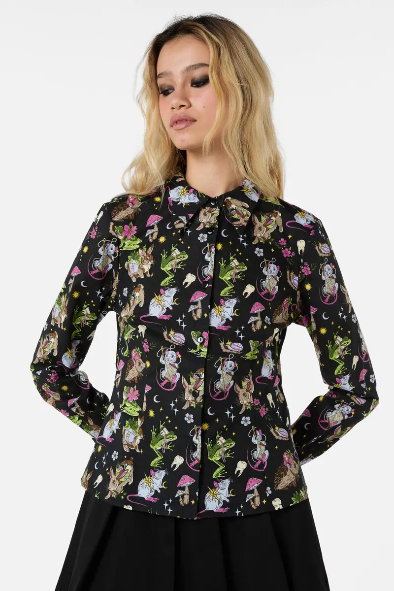 Collectors Guild Print Ls Blouse 1