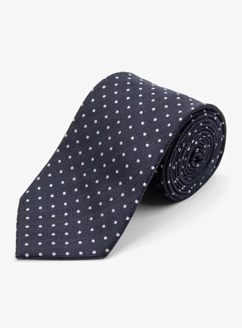 Como Dot Grey Silk Tie 1