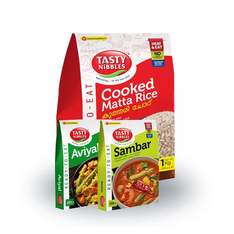 Cooked Matta Rice | Sambar And Aviyal 1