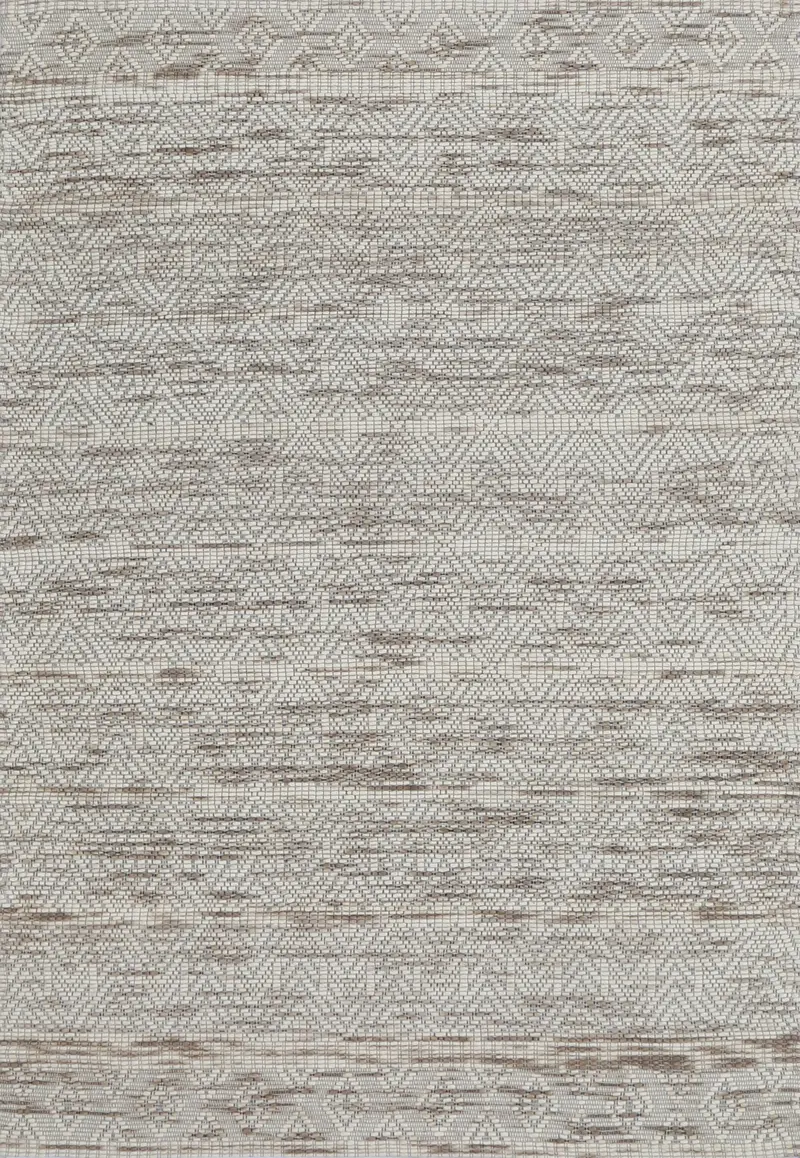 Copacabana Chevron Beige Wool Rug 1
