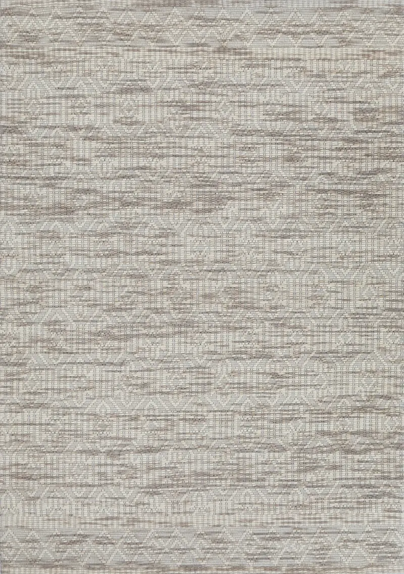 Copacabana Geometric Beige Wool Rug 1