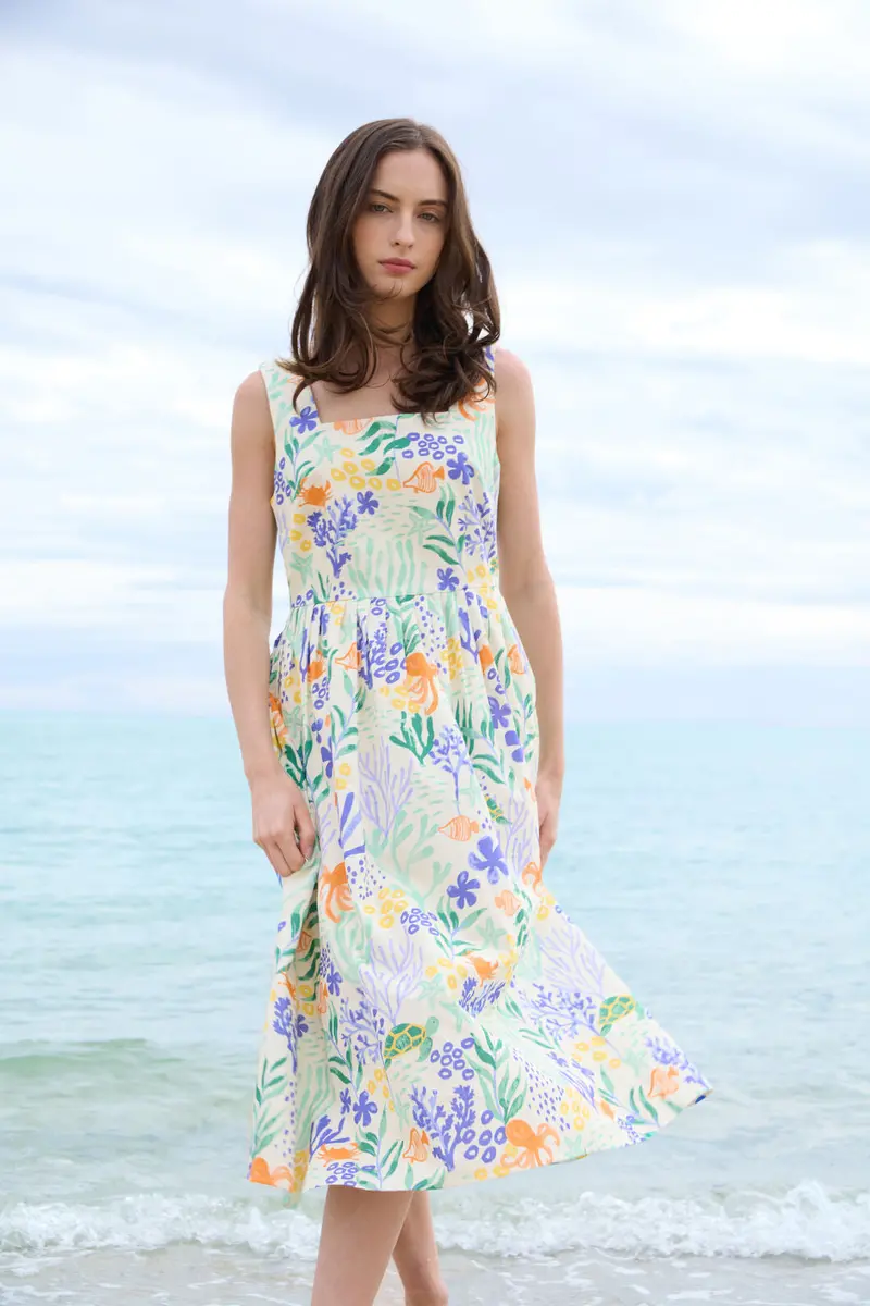 Coral Reef Midi Dress 1