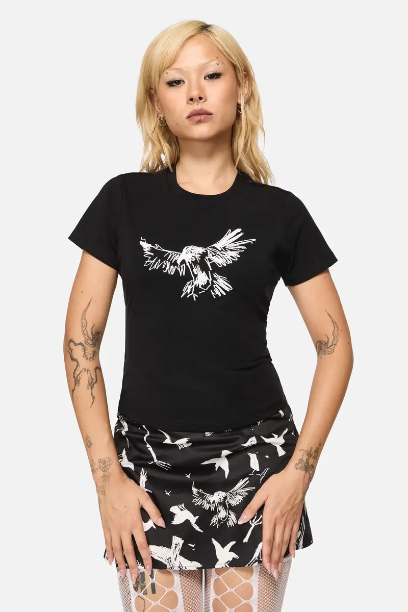 Corbeau Print Fitted T-Shirt 1