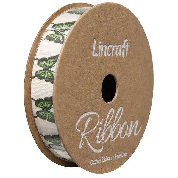 Cotton Ribbon, Butterfly Green- 15Mm X 3M 1