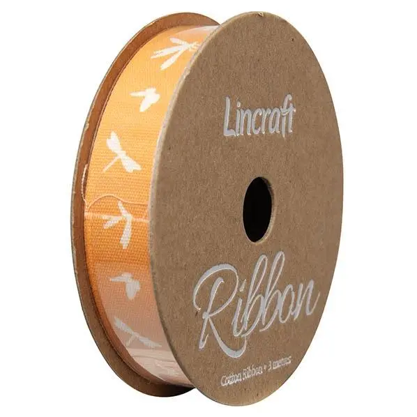 Cotton Ribbon, Dragonfly Orange- 15Mm X 3M 1
