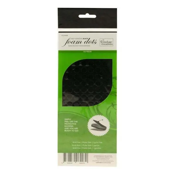Couture Creations Adhesive 3D Foam, Black- Dots (152Pcs) 1