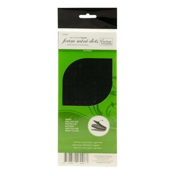 Couture Creations Adhesive 3D Foam, Black- Mini Dots (150Pcs) 1