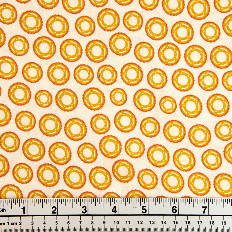 Craft Prints Fabric, Bits & Bolts, Orange Cogs- Width 112Cm 1